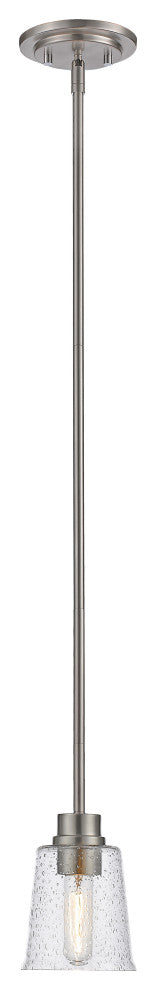 Zlite 464MP-BN 1-Light Mini Pendant, Clear Seedy