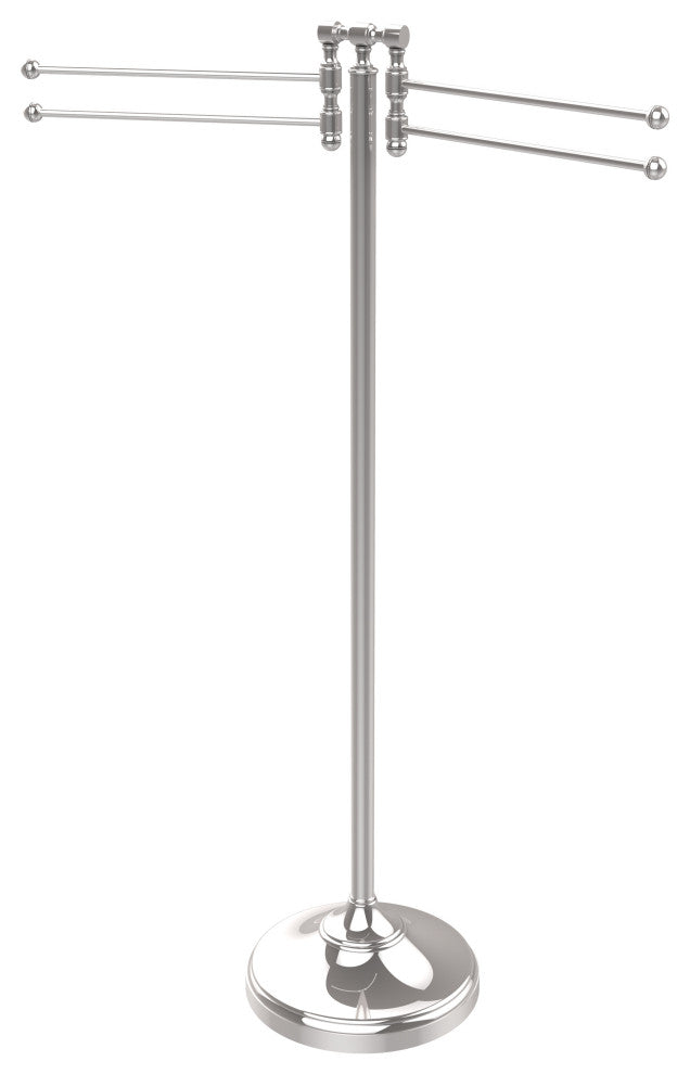 Towel Stand with 4 Pivoting Swing Arms, Polished Chrome
