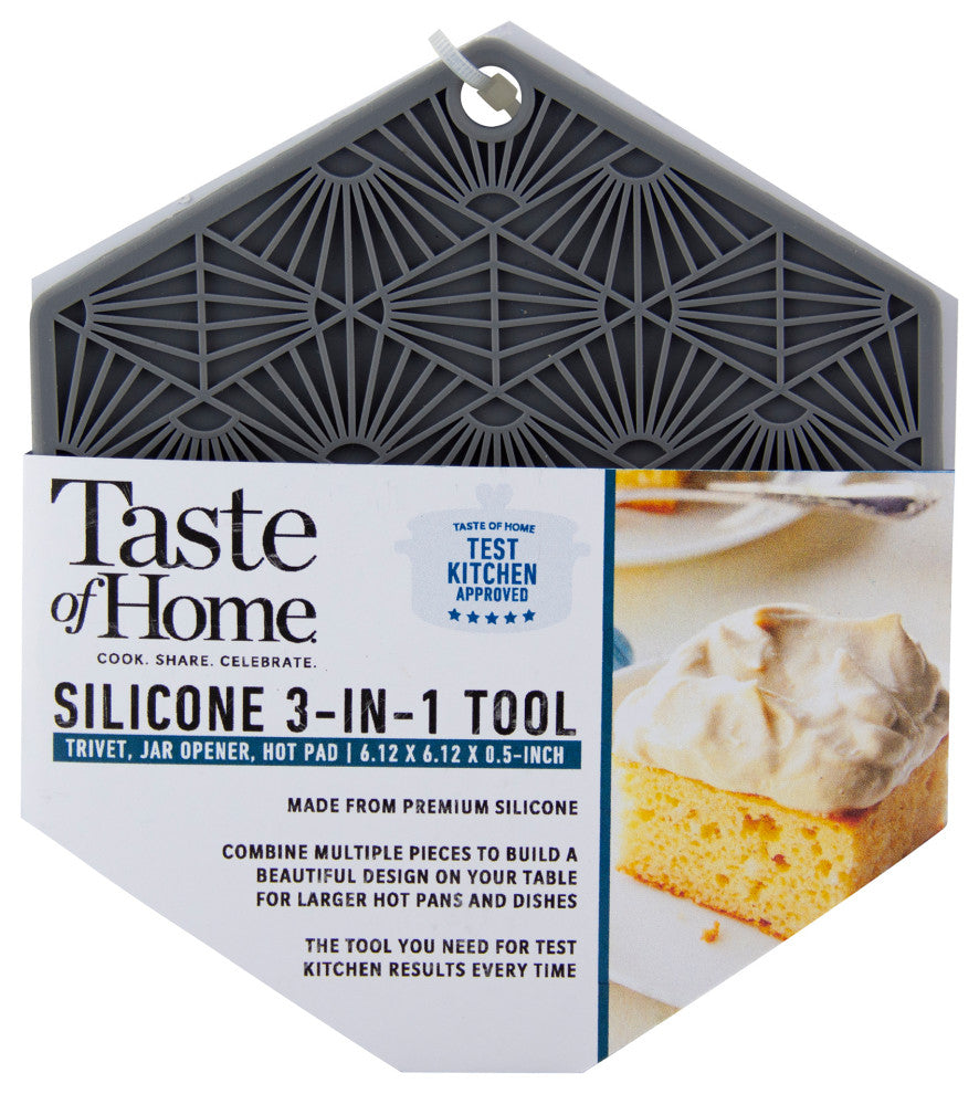 Taste of Home 2 Piece Silicone 3-in-1 Tool, Ash Gray