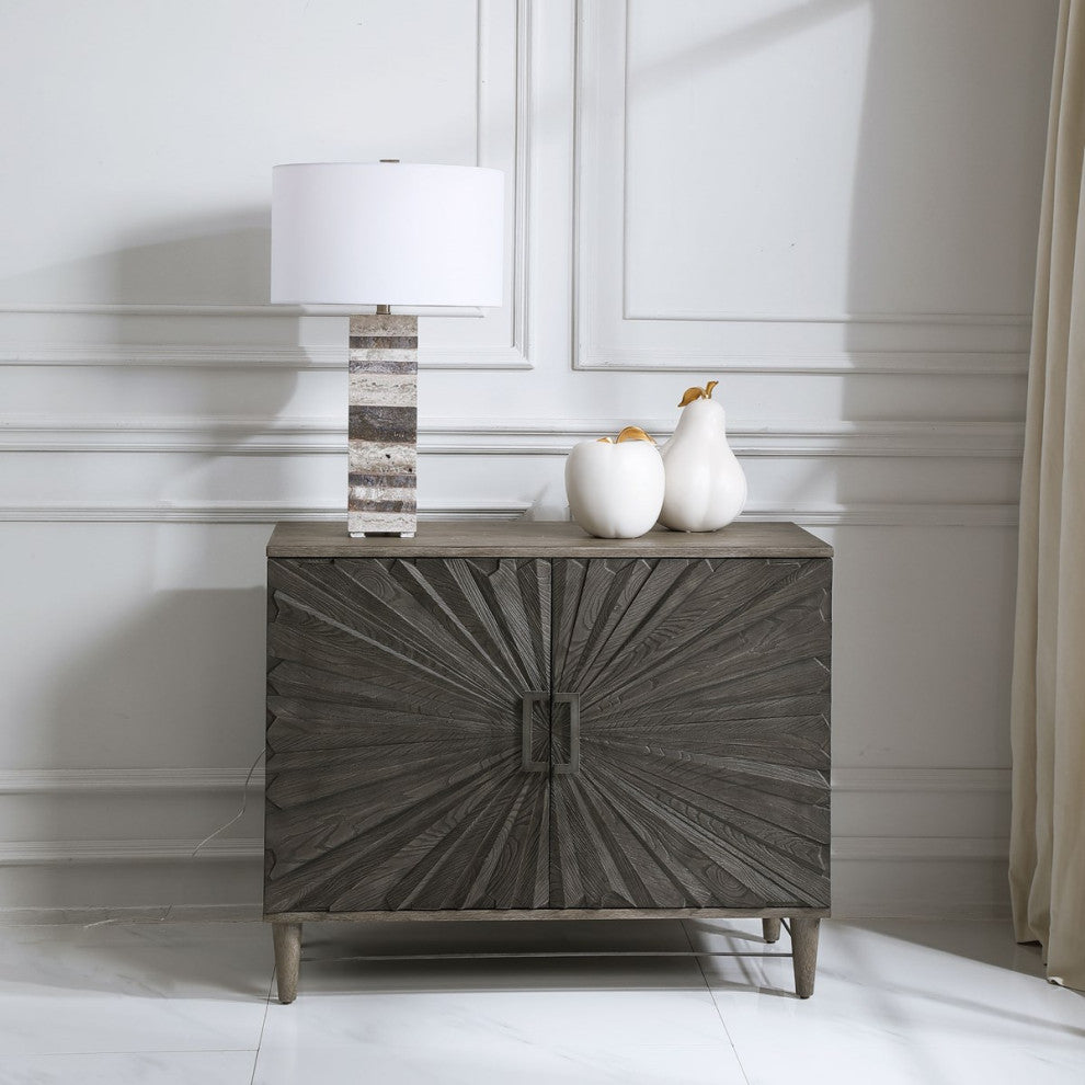 Uttermost Shield Gray Oak 2 Door Cabinet 25085