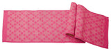 Artisan Hand Loomed Cotton Table Runner, Pink Ginkgo, 18"x96"