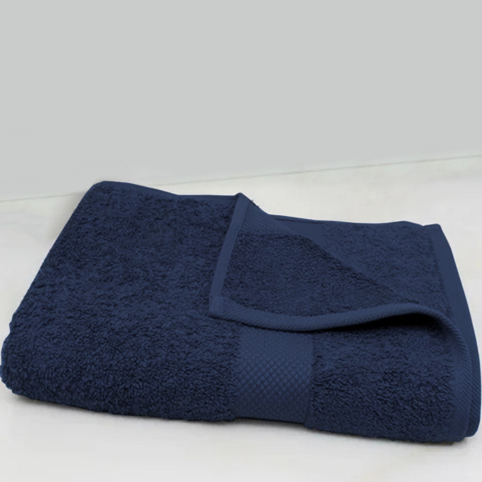 Organic Cotton 650 GSM Plush Feather Touch Quick Dry Bath Sheet, Insignia Blue, Pack of 3