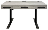 Modern Wood Laminate Office Electronic Sit/Stand Desk, Concrete Gray