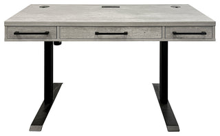 Modern Wood Laminate Office Electronic Sit/Stand Desk, Concrete Gray