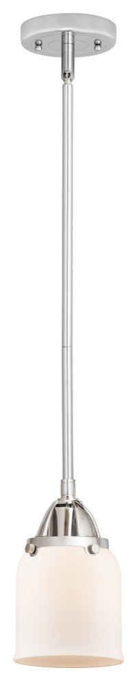 Small Bell Mini Pendant, Polished Chrome, Matte White, Matte White