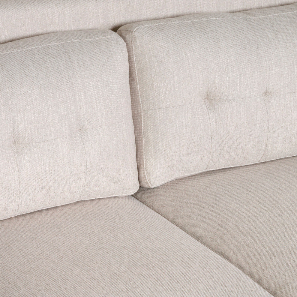 Zahara Fabric Loveseat, Beige and Dark Brown