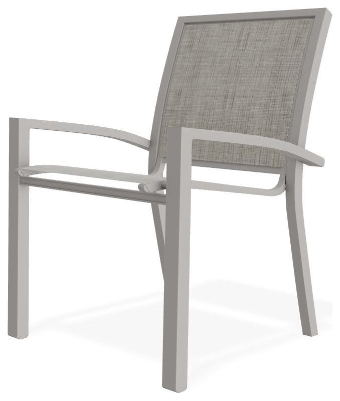 Kendall Sling Stackable Outdoor Dining Chair, Smoke/Warm Gray