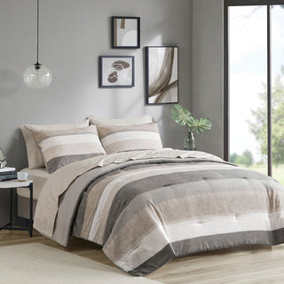 Madison Park Essentials Jaxon Stripe Comforter Set With Bed Sheets