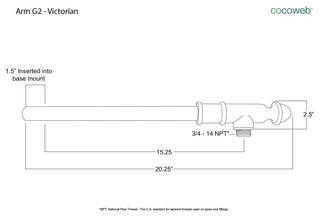 22" Vintage LED Down Light With Victorian Arm, Mahogany Bronze