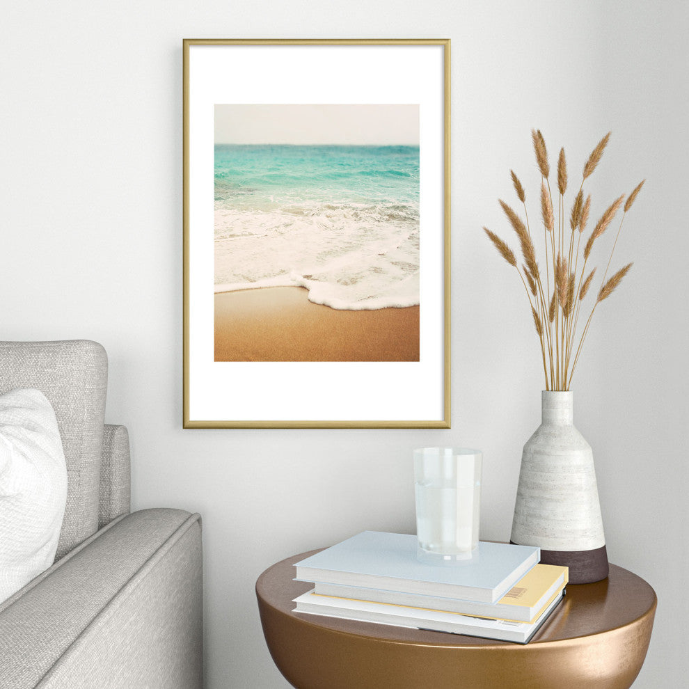 Bree Madden Ombre Beach Metal Framed Art Print