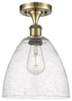 Innovations 516-1C-AB-GBD-94 1 Light Semi-Flush Mount, Antique Brass