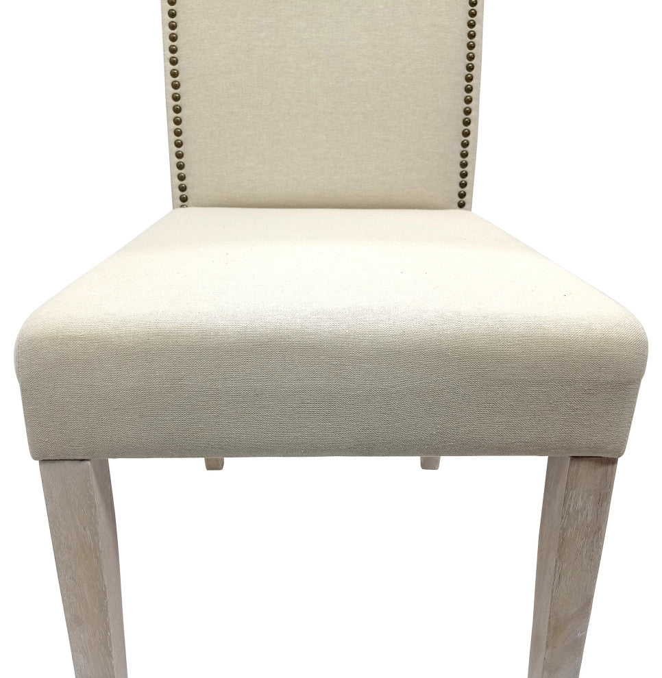 Romero Parson Chair, Natural Driftwood and Linen