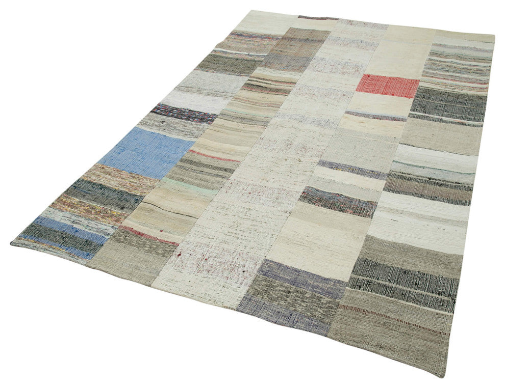 Rug N Carpet - Handmade Anatolian 5' 7'' x 8' 6'' Vintage Patchwork Kilim Rug