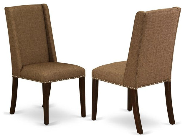 9-Piece Dinette Set, 8 Chairs and Table Solid Wood, Mahogany