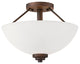 Millennium Lighting Durham Semi-Flush Light, Rubbed Bronze, Etched White