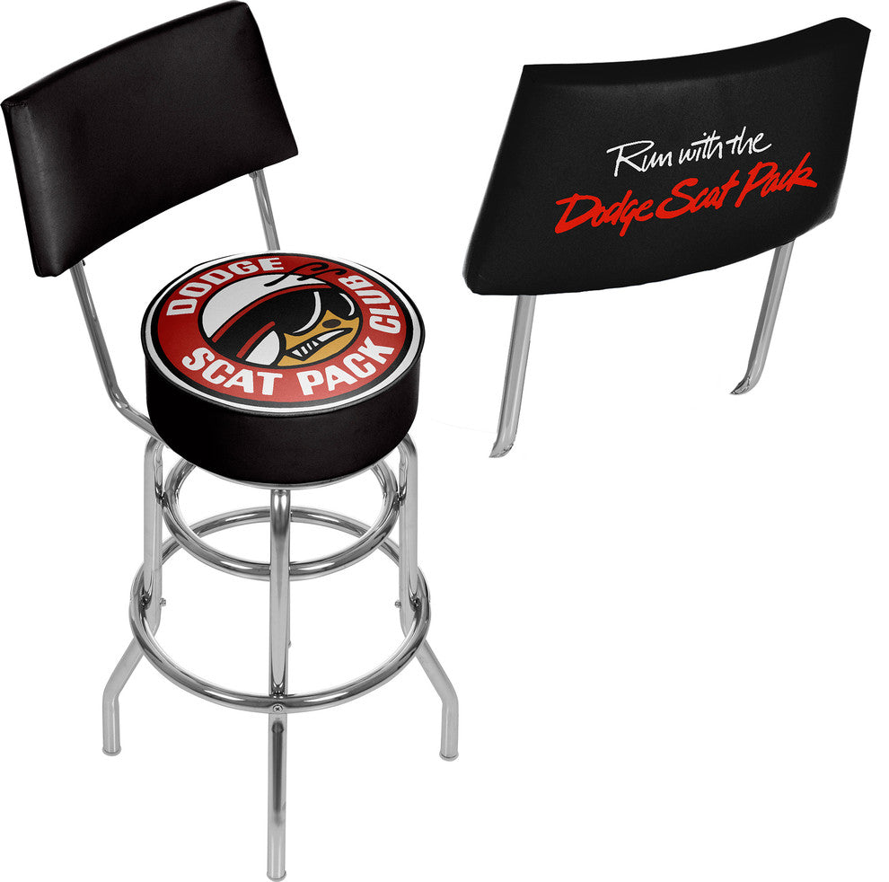 Dodge Swivel Bar Stool With Back, Scat Pack