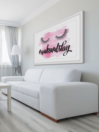 Marmont Hill, "Wake Up and Slay Pink" by Amanda Greenwood Framed Painting, 18x12