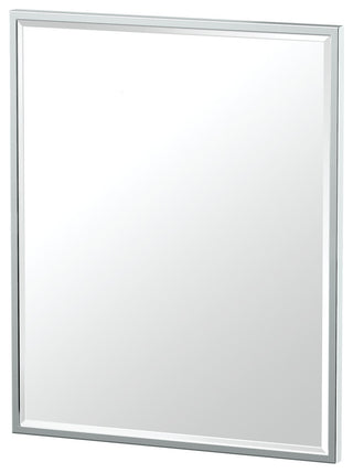 Flush Mount Framed Rectangle Wall Mirror, Chrome, 25