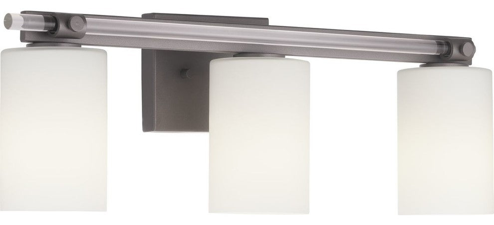 Lisbon Collection 3-Light Matte Black Etched Opal Glass Luxe Bath Vanity Light
