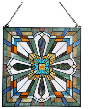 Archie Mission-Style Stained Glass Window Panel 20" Wide