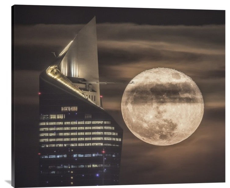"Handling The Supermoon" Stretched Canvas Giclee by Faisal Alnomas, 36x31"