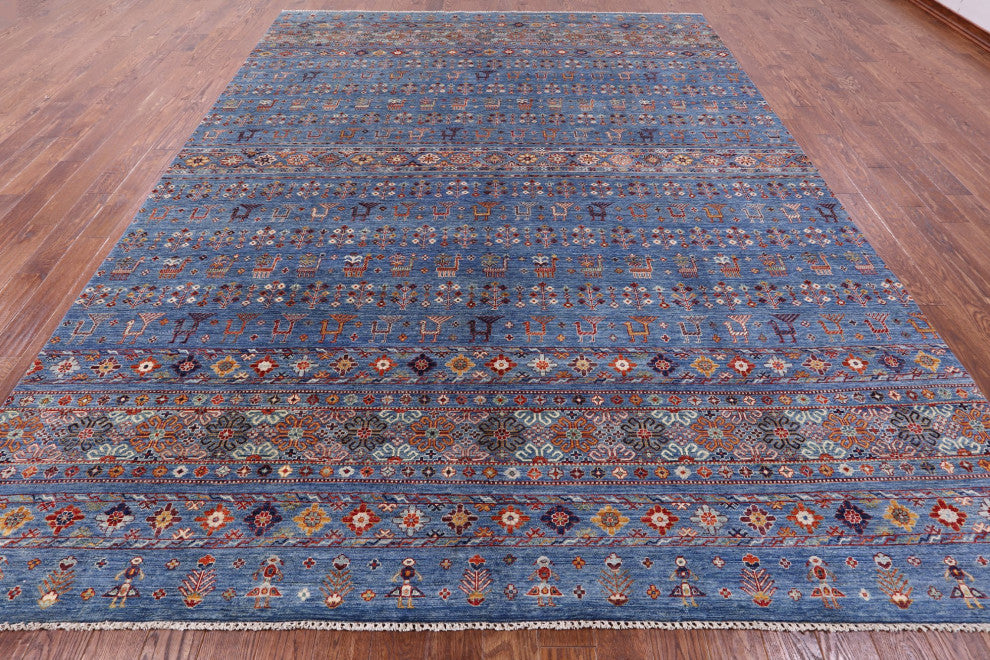 9' 11" X 12' 11" Handmade Tribal Persian Gabbeh Rug Q10745