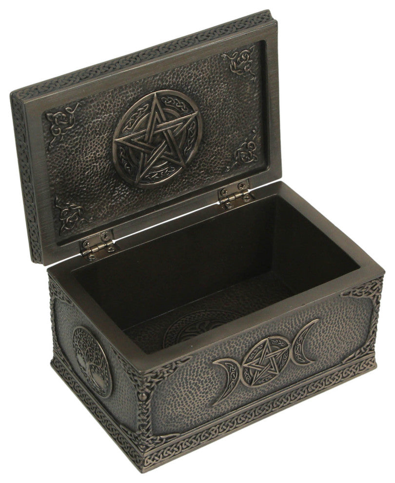 Gaia Greek Mother Earth Goddess Bronze Finished Trinket Box