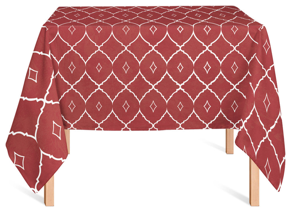 Cool Geo Pattern Red 58x58 Tablecloth