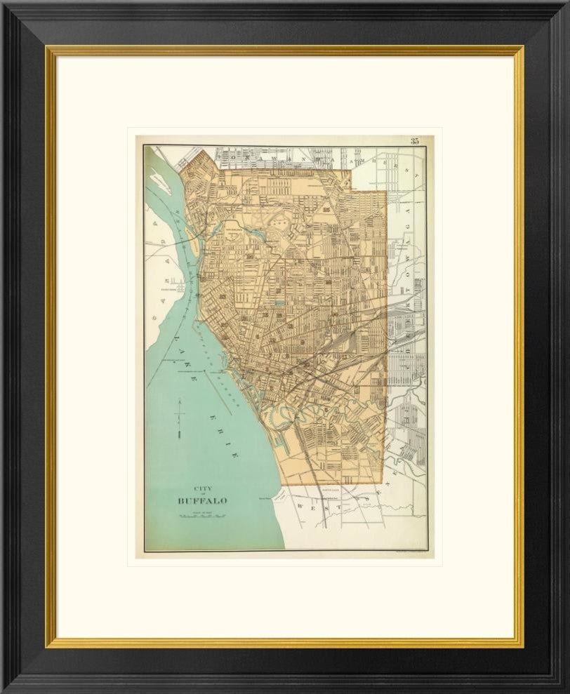 "Buffalo, New York, 1895" Framed Digital Print by Joseph Rudolf Bien, 22"x26"
