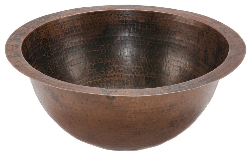 Premier Copper Products BSP2_LR14FDB 14" Under Counter Copper Sink Package