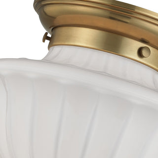 Dutchess 1-Light, Flush Mount, Aged Brass, 9"