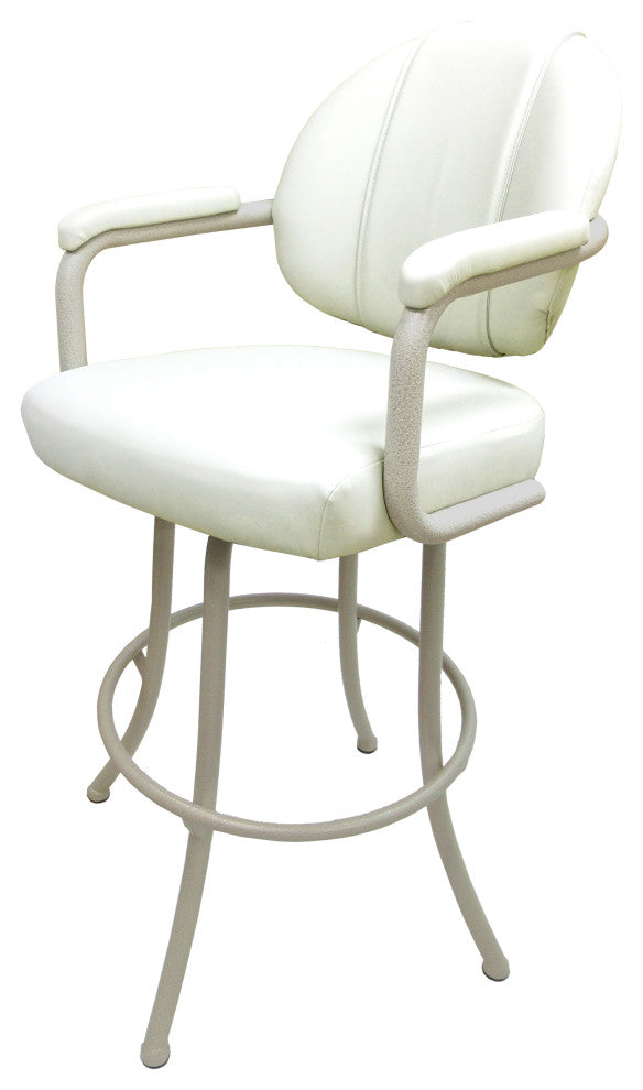M-70 Swivel Stool With Metal Frame, White, White, 30"