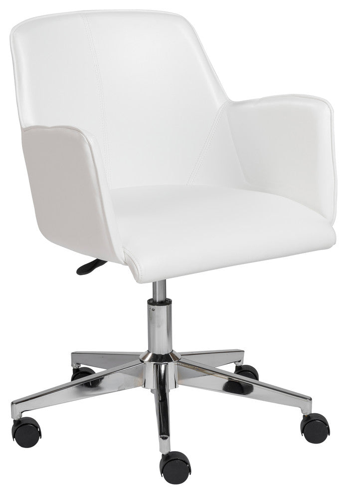 Sunny Pro Office Chair, Gray With Chrome Base, White