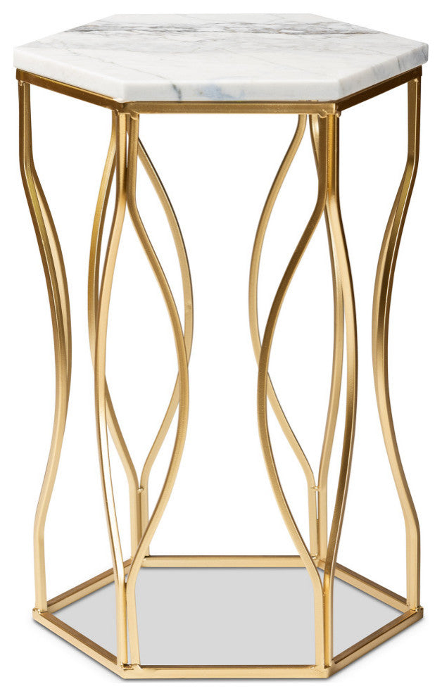 Octavio Contemporary End Table, Gold