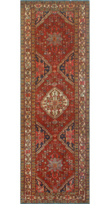 Fine Vintage Distressed Nazafari Rust/Beige Runner, 3'8x10'10