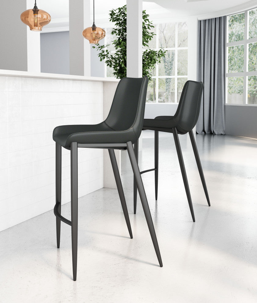 Magnus Bar Chair, Set of 2 Black