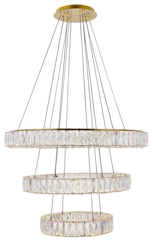 Mali Integrated LED Chip Light Gold Chandelier Clear Royal Cut Crystal