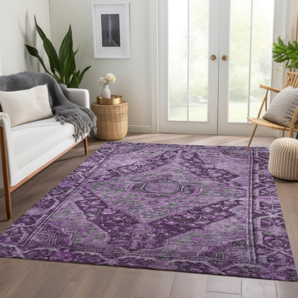 Machine Washable Indoor/Outdoor Chantille ACN1761 Eggplant 2'6" x 3'10" Rug