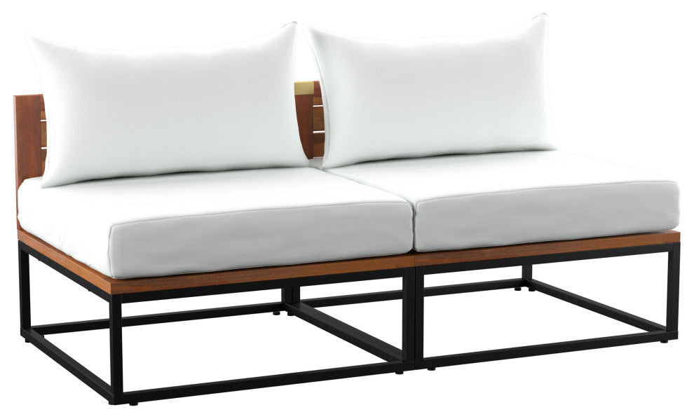 Amara Outdoor Coffee Table and Modular Loveseat Set 2-Piece