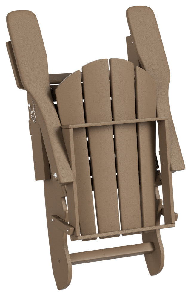 WestinTrends 2PC Classic Adirondack Chair Ottoman Outdoor Patio Conversation Set, Weathered Wood