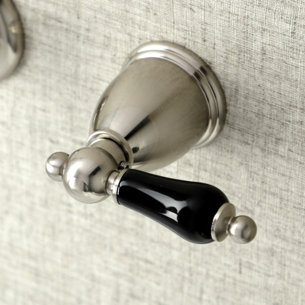 Kingston Brass KS3128PKL Two-Handle Wall Mount Bathroom Faucet, Brushed Nickel