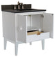 31" Single Vanity, White Finish With Black Concrete Top And Rectangle Sink