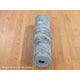 Air Force Blue Abstract Design Wool and Silk Hand Knotted Runner Rug 2'6"x8'1"