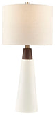 INK+IVY Tristan Triangular Ceramic and Wood Table Lamp