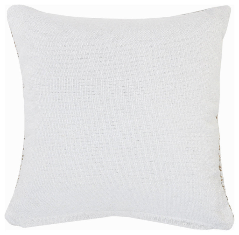 Ivory and Jute Interwoven Throw Pillow