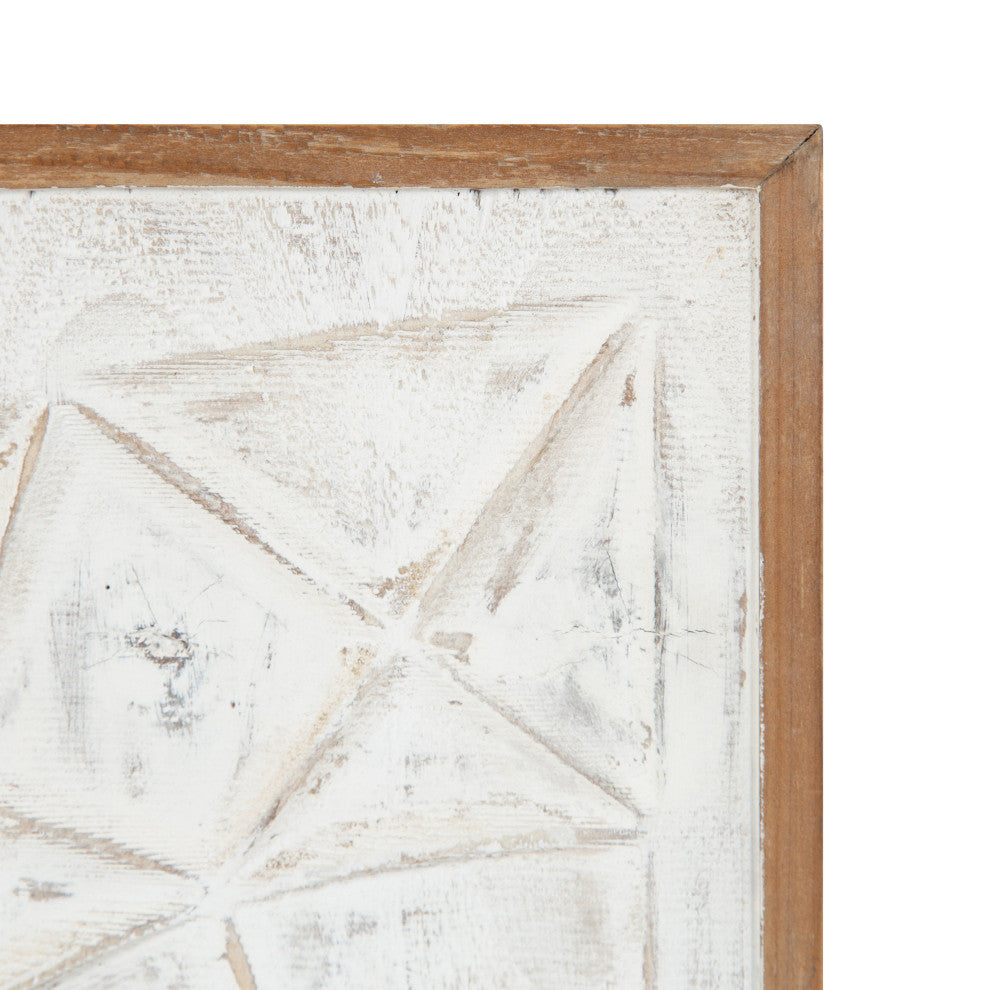 Yadirah Wall Art Set, Rustic Brown/White, 4 Piece, 12"x12"