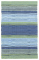 Dash & Albert Fiesta Stripe French Blue/Green Indoor/Outdoor Rug, Multi, 5' x 8'