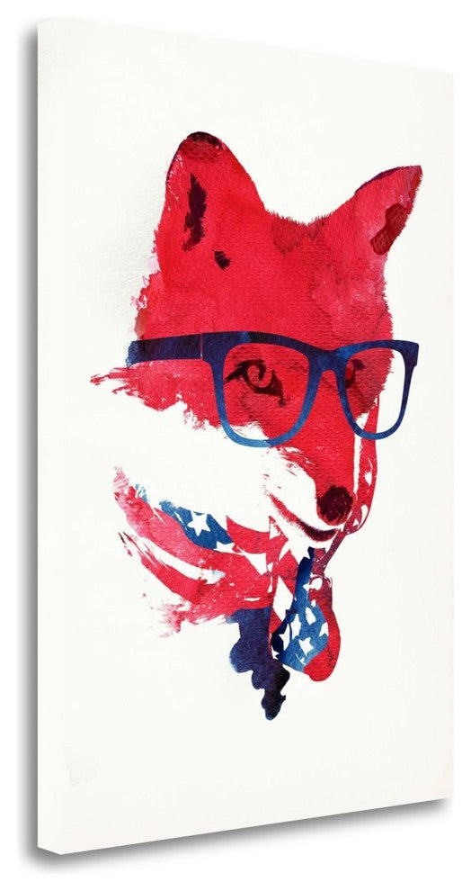 "American Fox" By Robert Farkas, Giclee Print on Gallery Wrap Canvas
