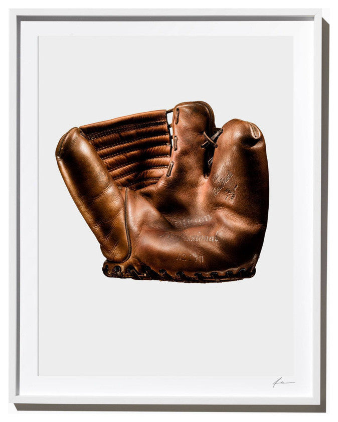 Vintage Wilson Baseball Mitt, Photograph, White Frame, 40''x52''