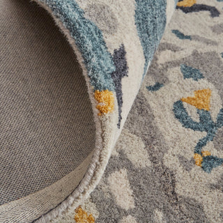 Weave & Wander Everley Wool Rug, Warm Beige/Blue, Rug, Gray, 5'x8'